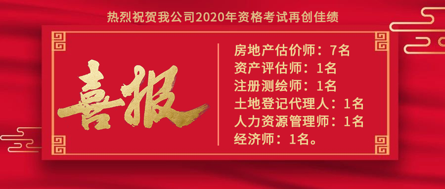 喜報|我公司2020年資格考試再創(chuàng)佳績